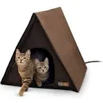  Heated Multi-Kitty A-Frame Outdoor Cat House, Feral Cat Shelter with Escape 