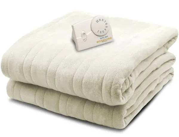 Biddeford Blankets Comfort Knit Heated Electric Blanket, King, Off-White