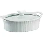 Corningware French White Oval Casserole with Glass