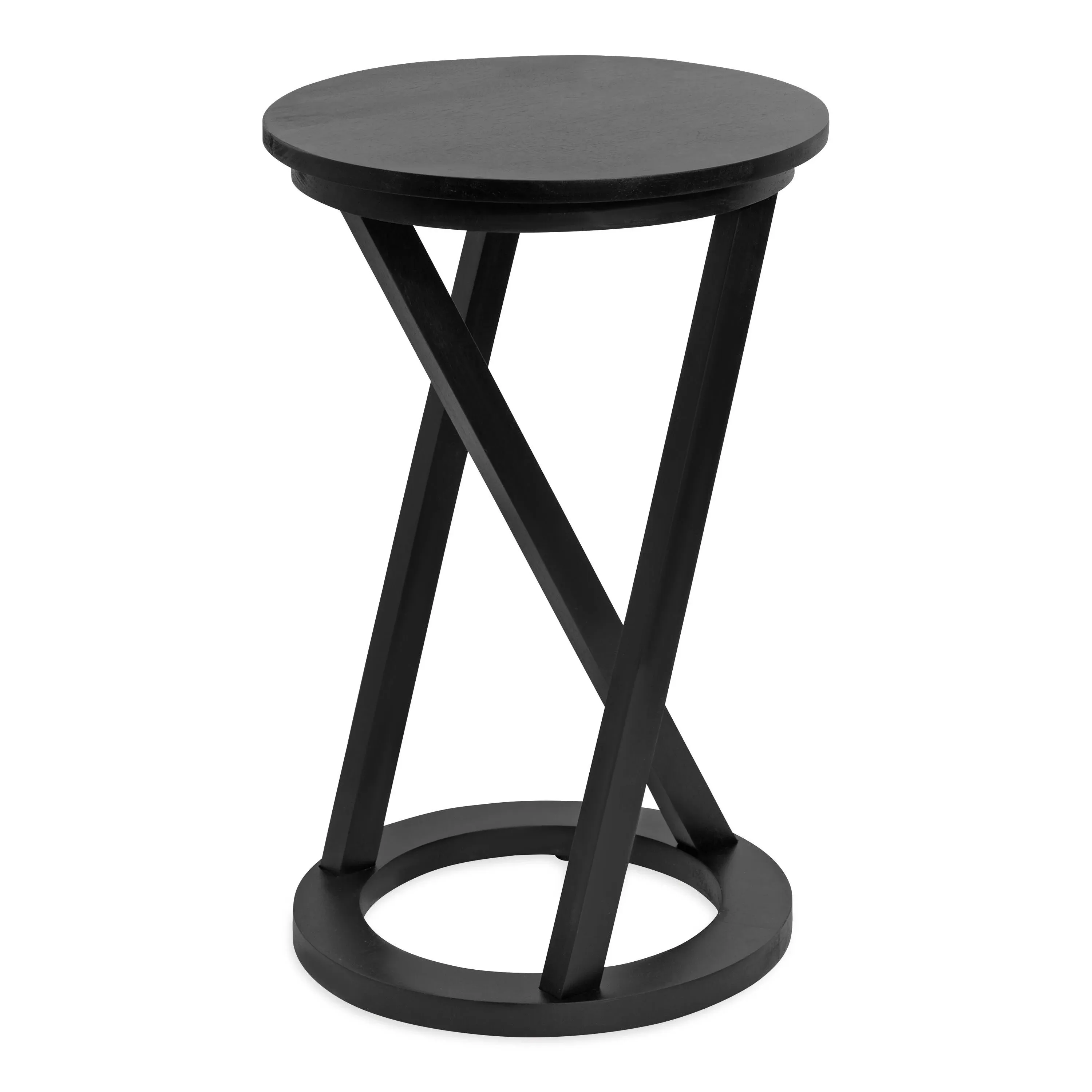 Kate and Laurel Aja Modern Wood Accent Table - 15x15x23 - Black