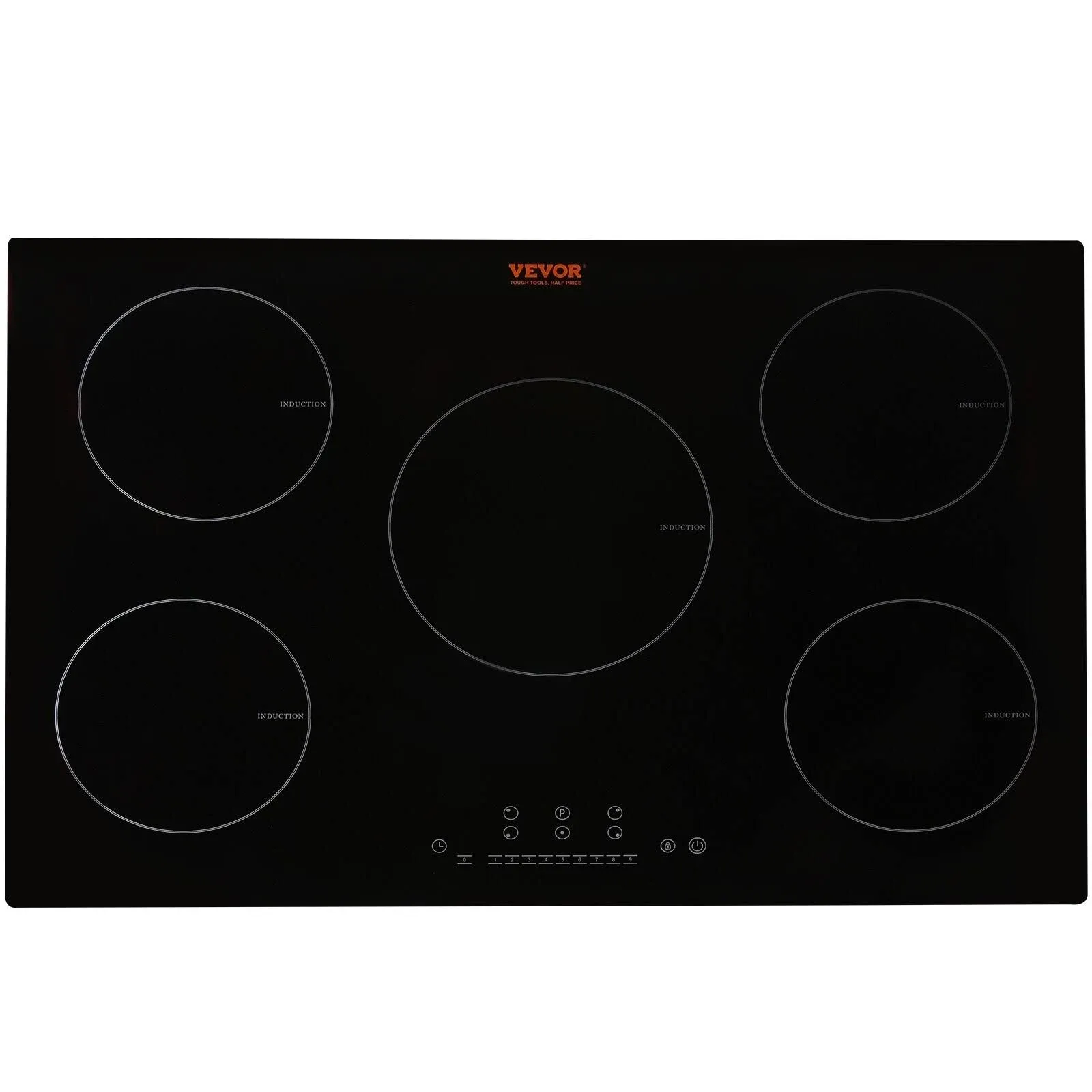 VEVOR Built-in Magnetic Cooktop - 9200W 5 Burners 30 in. Induction Stove Top