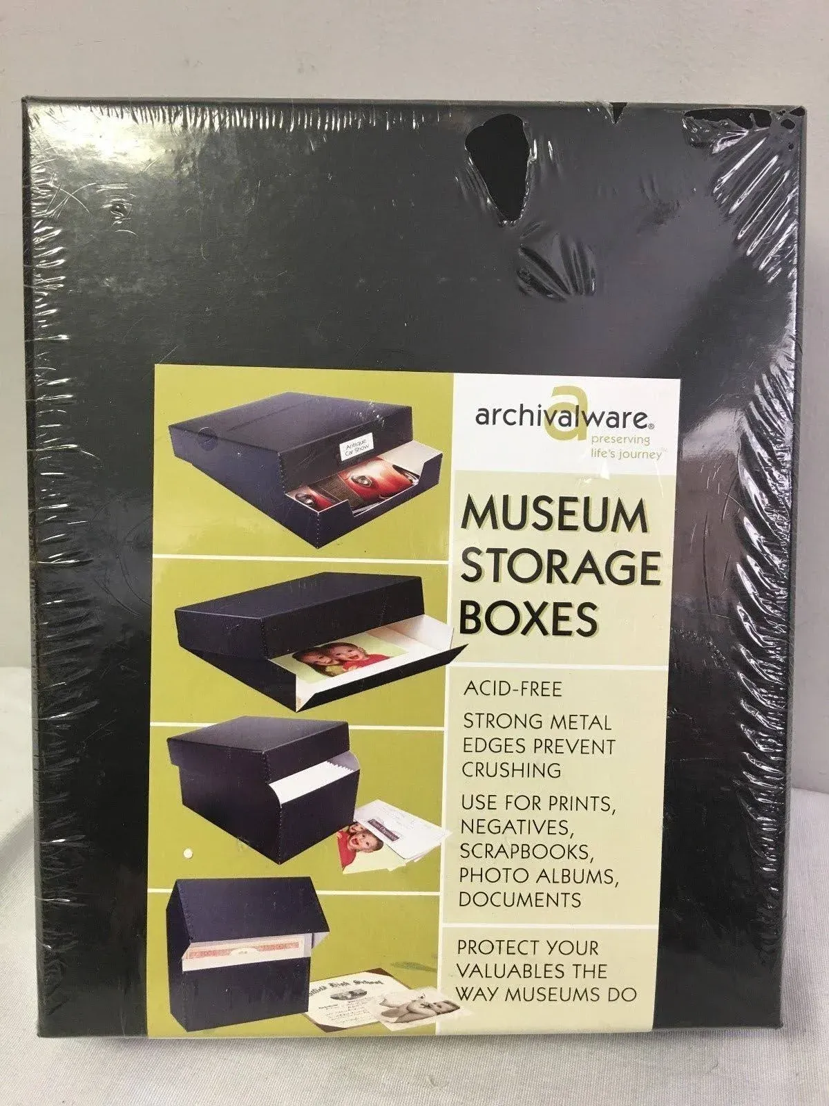 Lineco Museum Archival Drop-Front Storage Box, Acid-Free with Metal Edges, 8.5 x