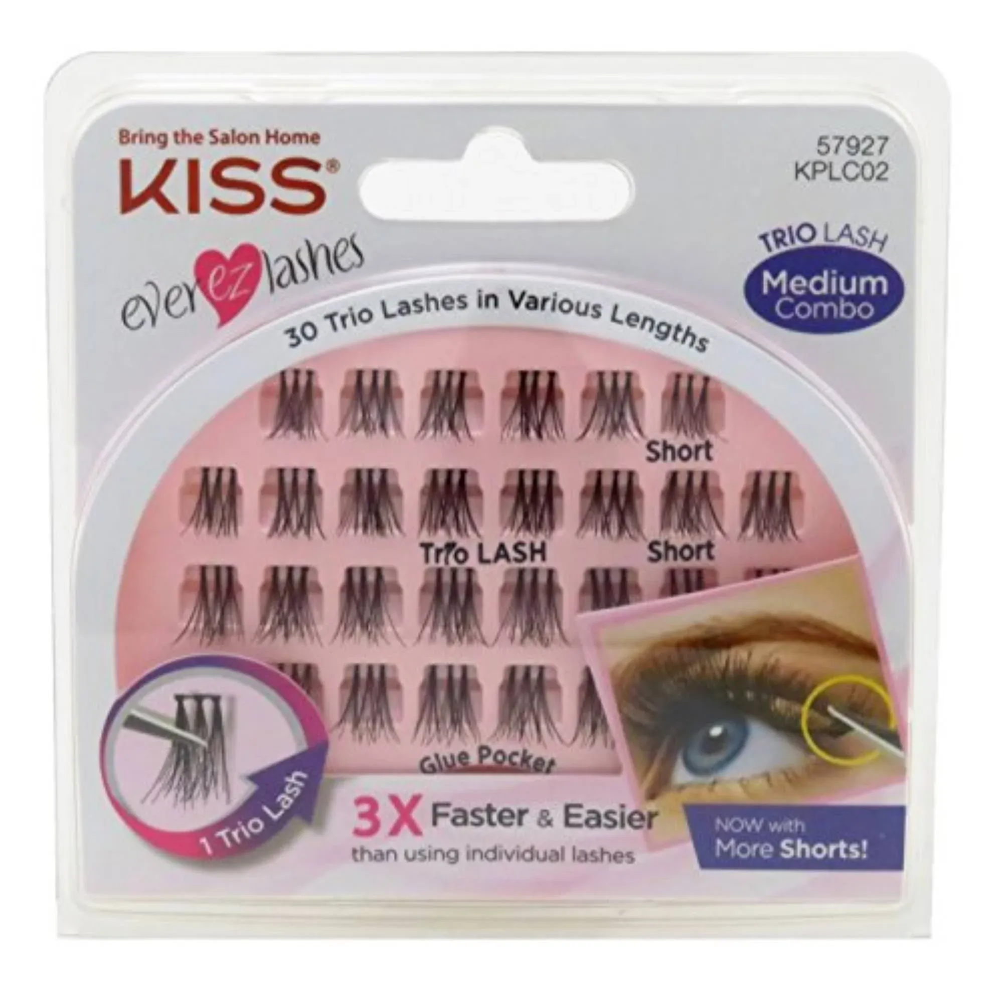 Kiss 30 individual various length trio lashes