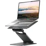 Ergonomic Sit to Stand Laptop Holder Convertor, Adjustable Height from 2.1" to 13.8", Supports up to 22lbs - Space Grey