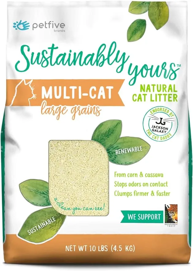 Cat Litter, Mixed-Grain Formula, 10 lbs, Unscented, House-cats, High-performi.<wbr/>..