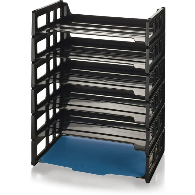 Officemate OIC Achieva Side Load Letter Tray Recycled Black 6 Pack 26212