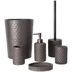 Dracelo Bath 6 Piece Bathroom Accessory Toothbrush Holder Toilet Brush Bronze