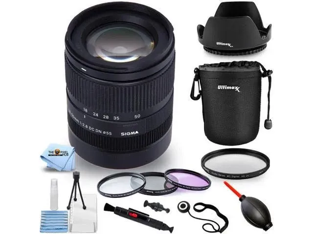 Sigma 18-50mm f/2.8 DC DN Contemporary Lens for Leica L Bundle with 55mm Filter ...