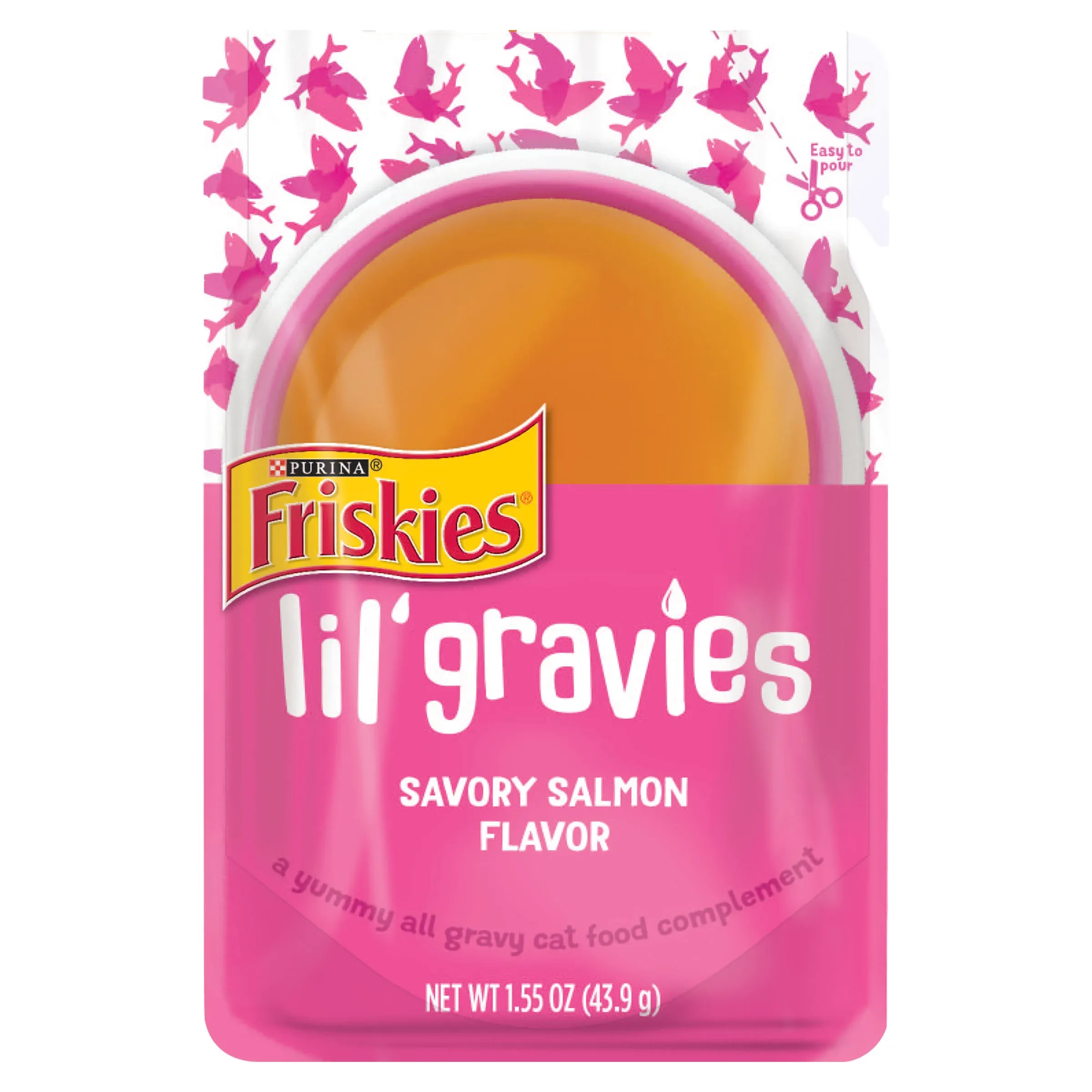 Friskies Lil' Gravies Savory Salmon Flavor Cat Food Complement 1.55 oz