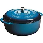 Lodge Color EC7D33 Enameled Cast Iron Dutch Oven, Caribbean Blue, 7.5 qt