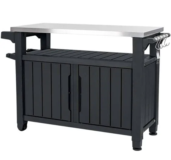 Keter Unity XL Outdoor Kitchen Cart with Storage and Hooks