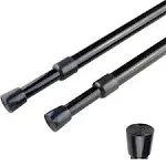 2pcs Spring Tension Curtain Rod28-43 Inches Adjustable Expandable Pressure Black Curtain Tension Rods for Kitchen, Bathroom, Window,Home