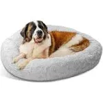 Best Friends by Sheri The Original Calming Donut Dog and Cat Bed in Lux Fur Gray Extra Large 45x45"