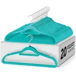 Zober Velvet Clothes Hangers 20 Pack W/Tie Bar Non-Slip