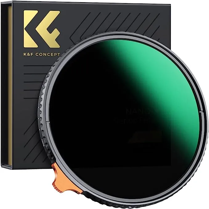 K&F Concept 95mm Putter Variable ND Filter ND2-ND400 (1-9 Stops) 28 Multi-Layer Coatings Import AGC Glass Adjustable Neutral Density Filter for Camera Lens (Nano-X Series)