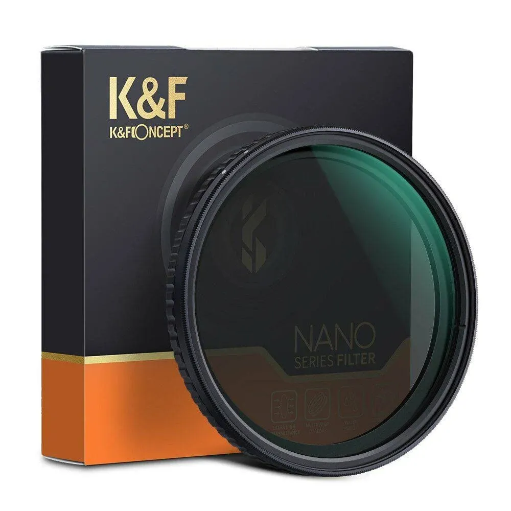 K&F Concept 52mm Variable ND Filter ND2-ND32 Camera Lens Filter (1-5 Stops) No X Cross HD Neutral Density Filter with 28 Multi-Layer Coatings Waterproof (Nano-X Series)