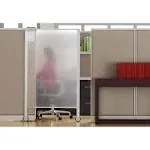 Quartet Premium Workstation Privacy Screen 38W x 64D Translucent Clear/Silver