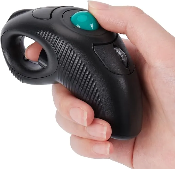 welspo Wireless USB Handheld Finger Trackball Mouse with Laser Pointer