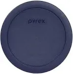 Pyrex Bundle - 4 Items: 7201-PC 4-Cup Blue Round Plastic Lids - Original Genuine Pyrex - Made In The USA