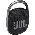 JBL Clip 4 Portable Bluetooth Speaker - IP67 Waterproof, Dustproof, 10 Hours Playtime, Integrated Carabiner, Ultra-Portable Design, Bold Style, Rich Pro Sound, Includes Pouch (Black)