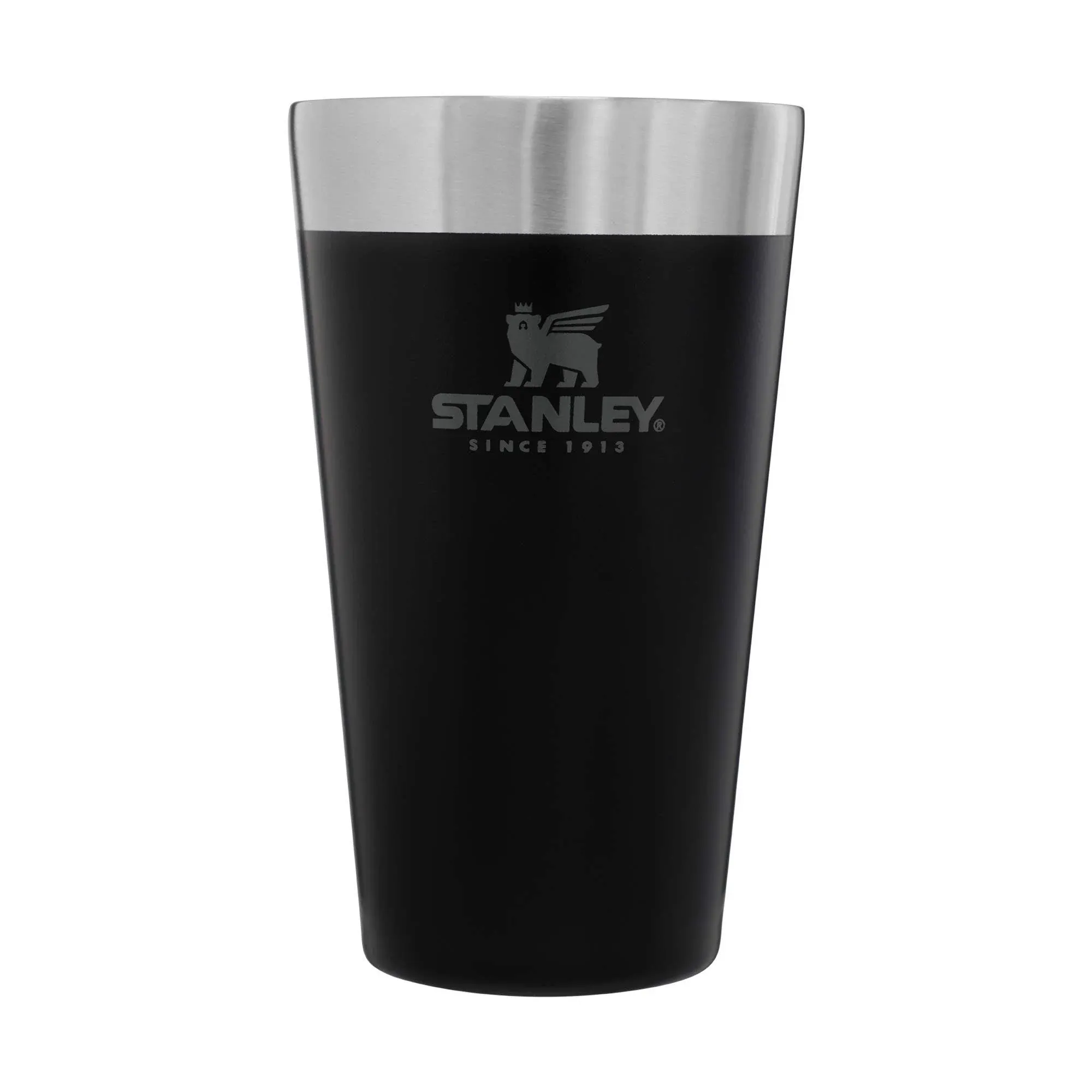 STANLEY Stacking Beer Pint 16 oz NEW Black Adventure Series Stainless Steel Cup