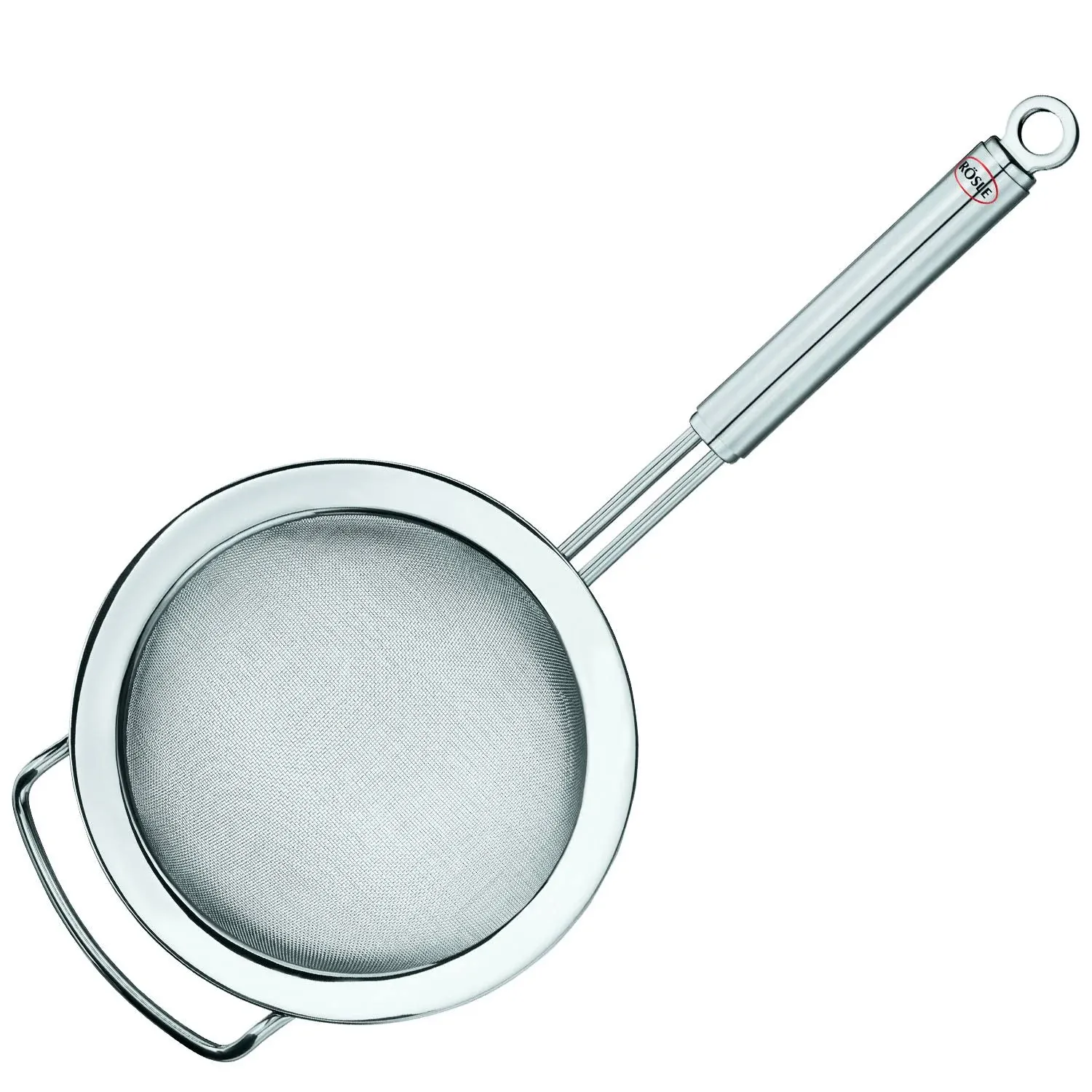 Rösle Stainless Steel Round Handle Kitchen Strainer, Fine Mesh, 4.7-inch,Silver