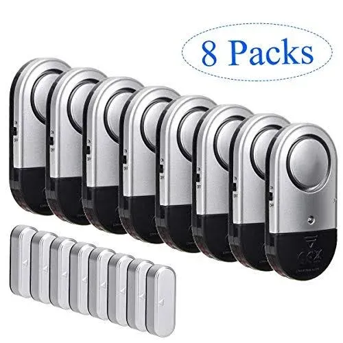 8 Pack Window Door Alarms for Home Kids Safety Wireless 120 Loud dB Alarm Sensor