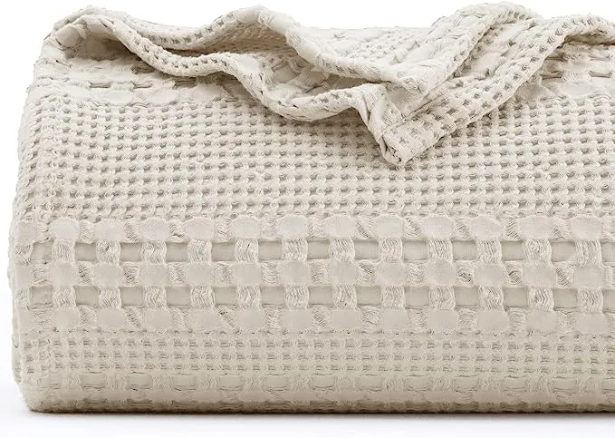 100% Cotton Waffle Weave King Blanket