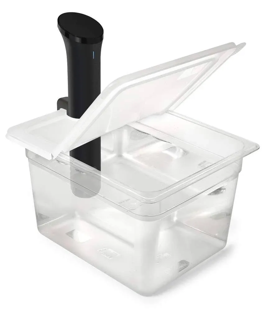 Everie Collapsible Hinged Lid Compatible with Anova Nano or Instant Pot and Everie Container EVC-12, Side Mount, Does Not Fit Rubbermaid (Lid Only)