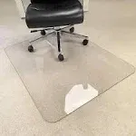 MuArts Crystal Clear 1/5" Thick 47" Heavy Duty Hard Chair Mat, Can be Used on Carpet or Hard Floor