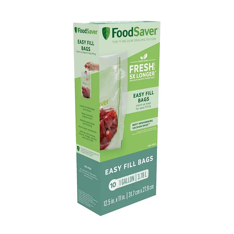 Foodsaver Easy Fill 1 Gallon Vacuum Sealer Bags, 10 Count