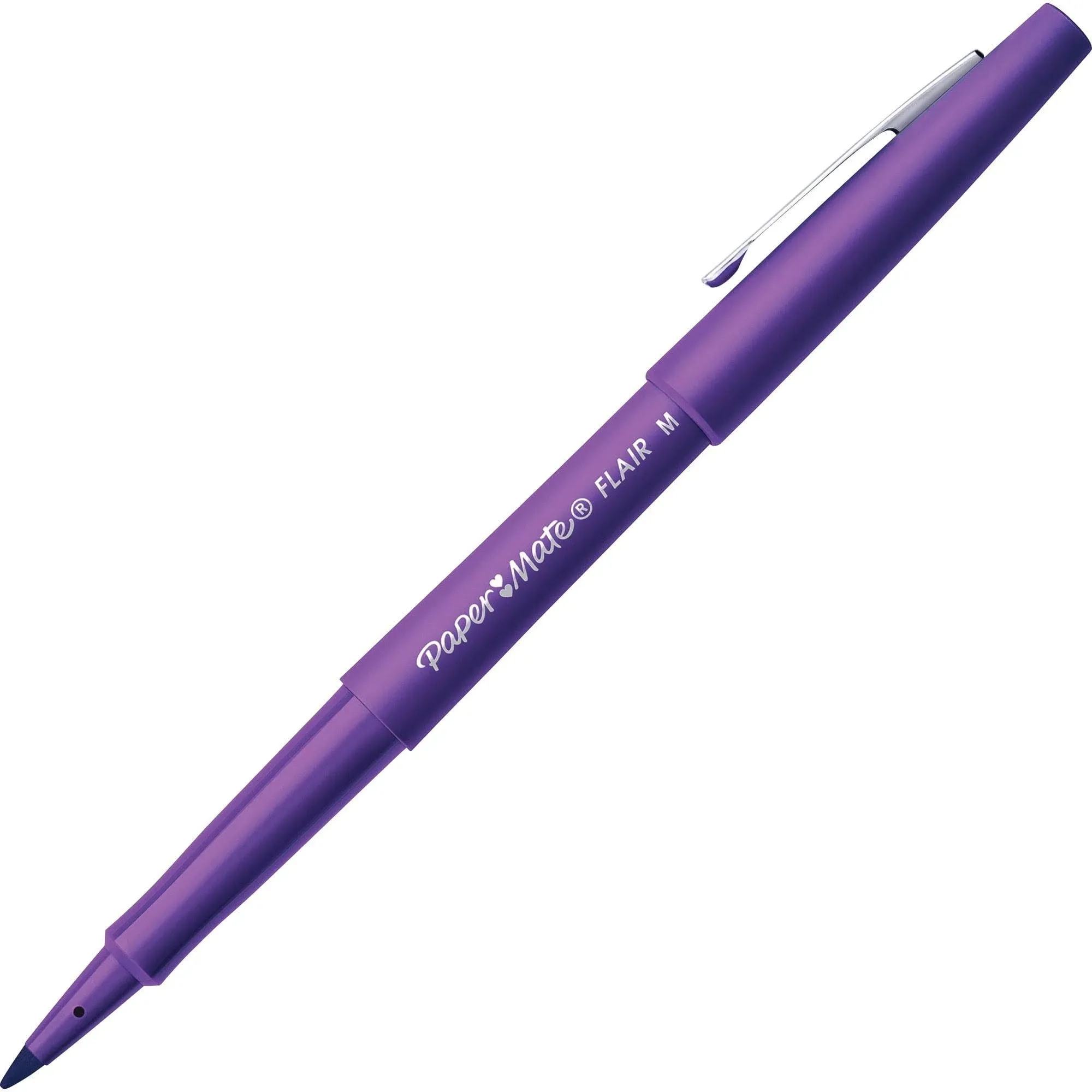 Paper Mate Point Guard Flair Porous Point Stick Pen Purple Ink Medium Dozen