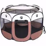 BODISEINT Portable Pet Playpen, Dog Playpen Foldable Pet Exercise Pen Tents Dog Kennel House Playground for Puppy Dog Yorkie Cat Bunny Indoor