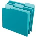 Office Depot Two-Tone Color File Folders, 1/3 Tab Cut, Letter size, Teal, Box of 100, Od152 1/3 Tea