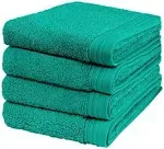 Premium Towel Set of 4 Hand Towels 18" x 30" Color: Teal Blue |100% Cotton|4 Ultra Soft and Highly Absorbent Hand Towels for Bathroom, Gym, Hotel, Spa, Machine Washable