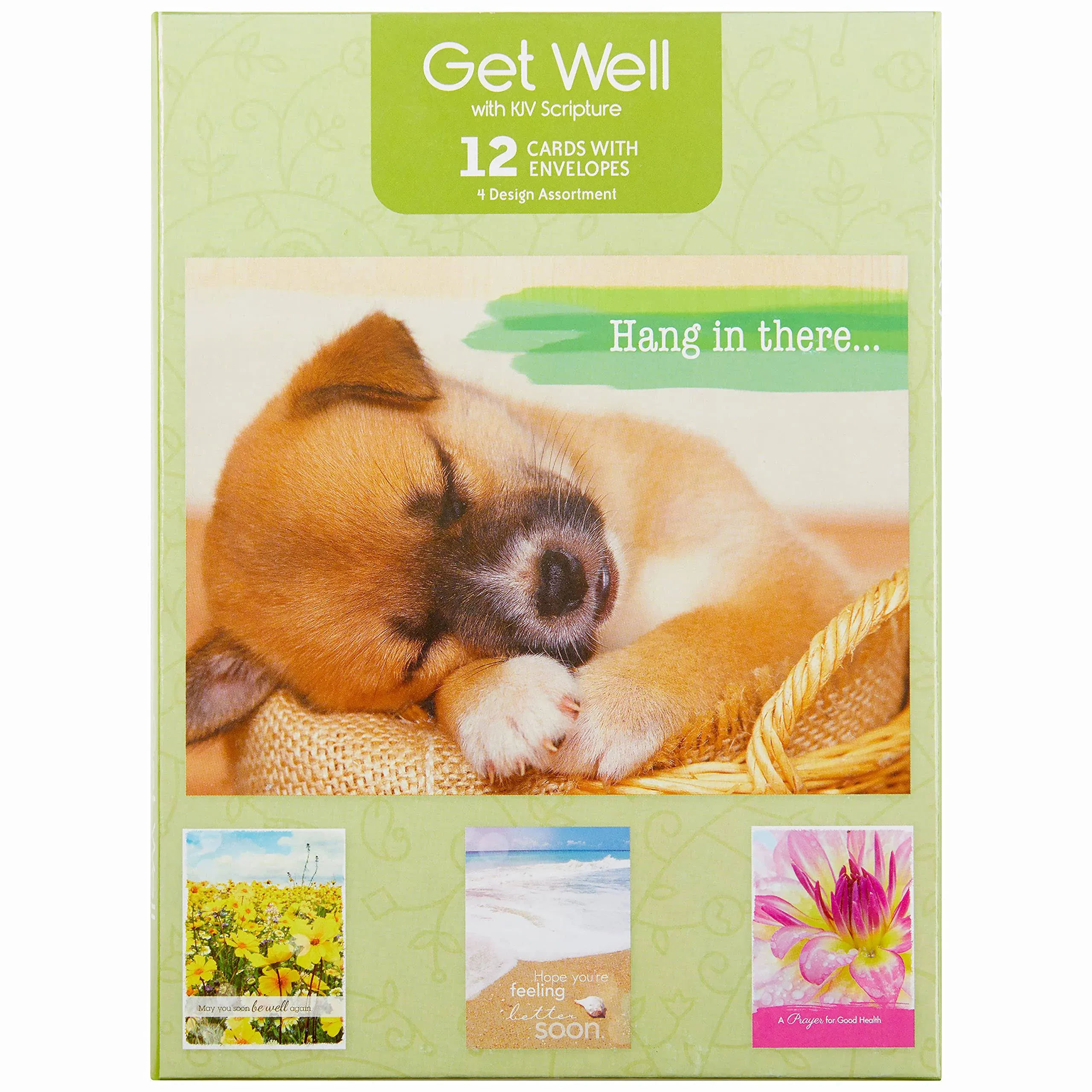 Pack of 12 Religious Get Well Cards, Boxed Enclosure Cards 4 Designs with ...