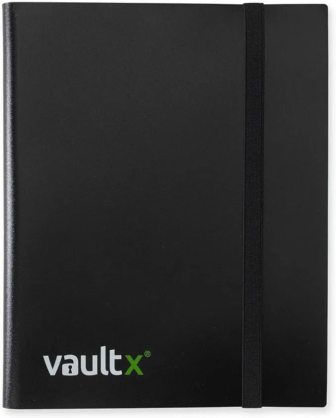 Vault X Binder - 9 Pocket Trading Card Album Folder - 360 Side Loading Pocket Binder for TCG (Black)