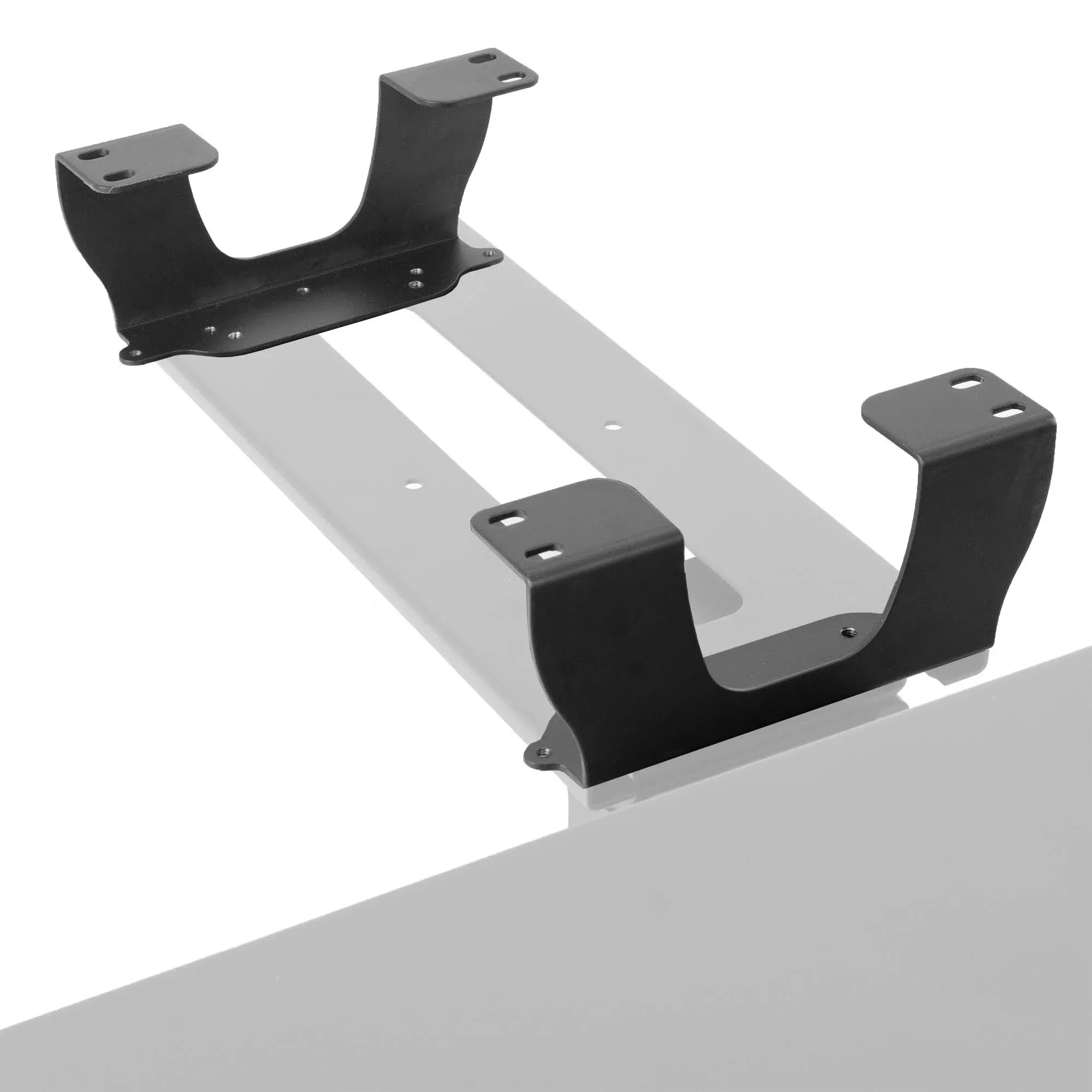 VIVO Steel Dual Spacer Brackets for Under Desk Keyboard and Mouse Slider Tray, Height Track Spacer Mount Fitting Desk Frames up to 3.2 inches, Brackets Only, MOUNT-SPACER01