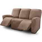 ULTICOR Velvet 8-Pieces Recliner Sofa Covers Stretch Reclining Couch Covers for 3 Cushion Reclining Sofa Slipcovers Furniture Co