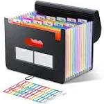 Accordian File Organizer,12 Pockets Expanding Folder with 12