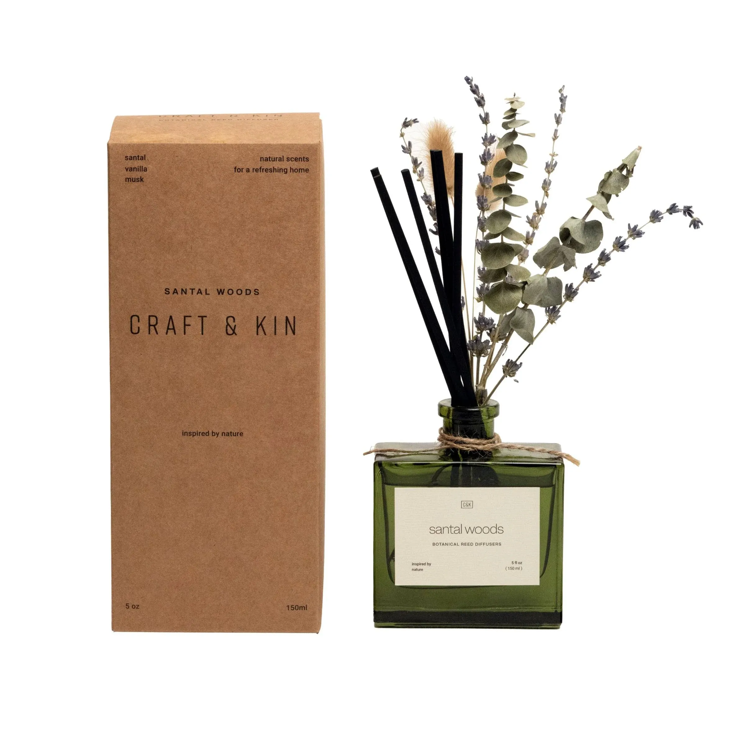 Craft & Kin Reed Diffuser Set with Flower For Home Scent