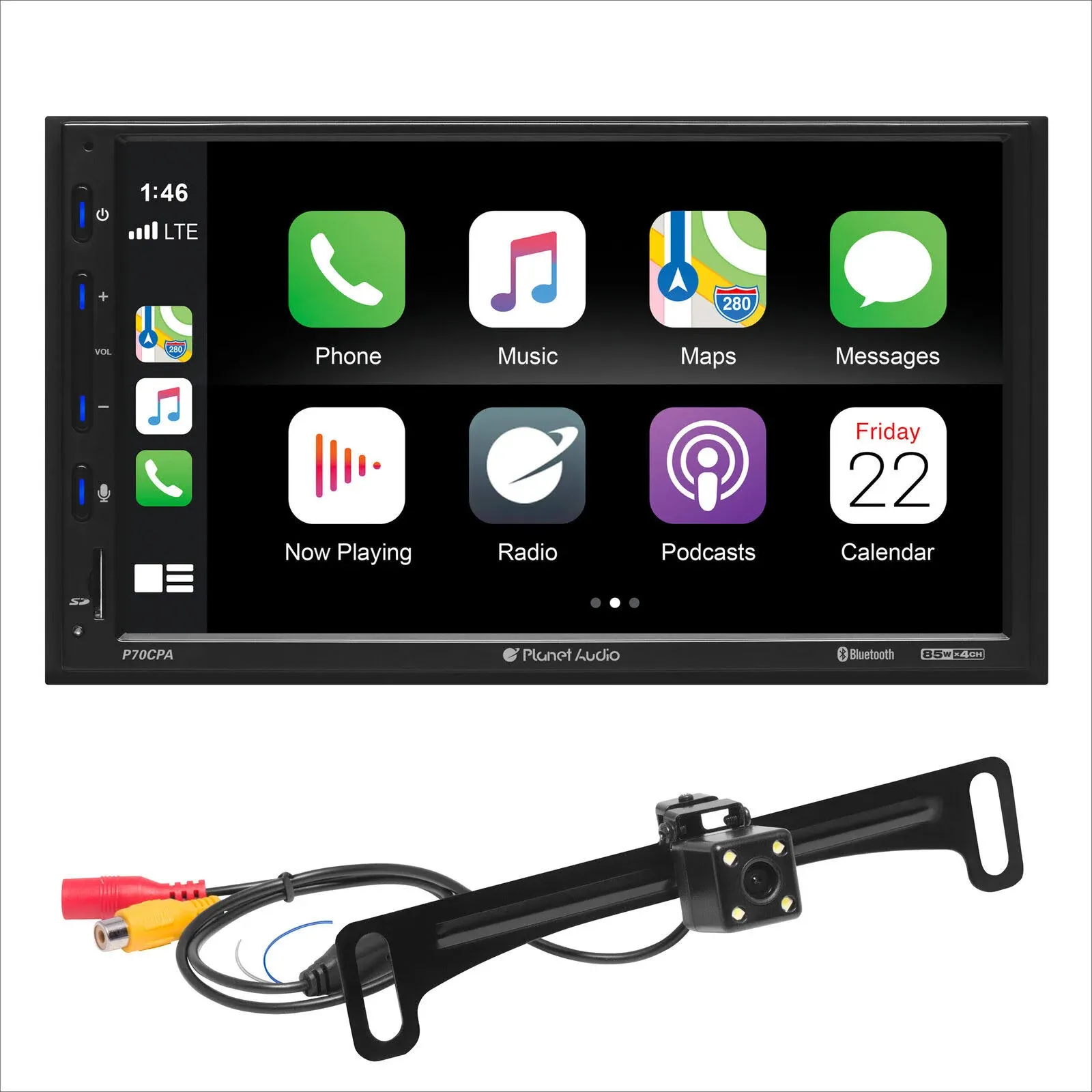 Planet Audio P70CPA-C 7in Double-DIN Touchscreen Digital Multimedia Receiver with ...