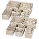 12 Pack Foldable Drawer Organizer Dividers Cloth Storage Box Closet Dresser Orga