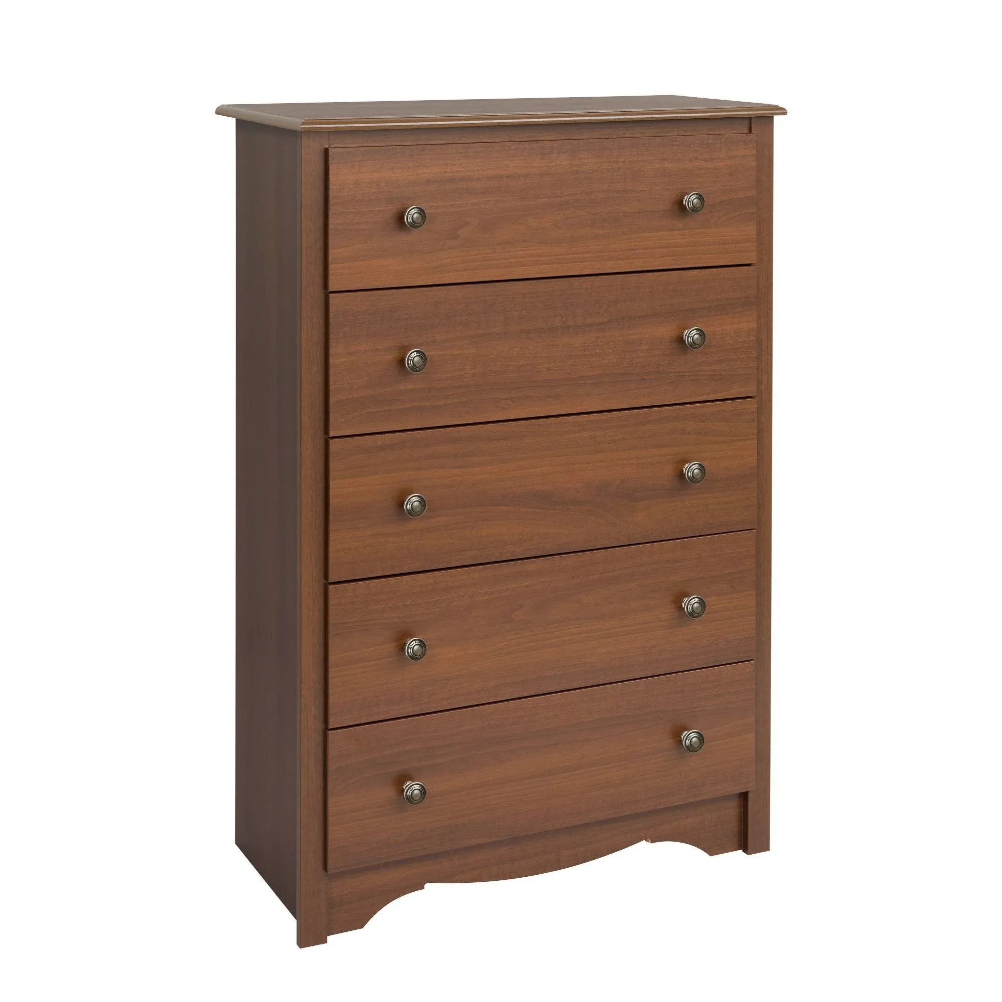 Prepac Monterey 5-Drawer Chest for Bedroom, 16" D x 31.5" W x 45.25" H, White