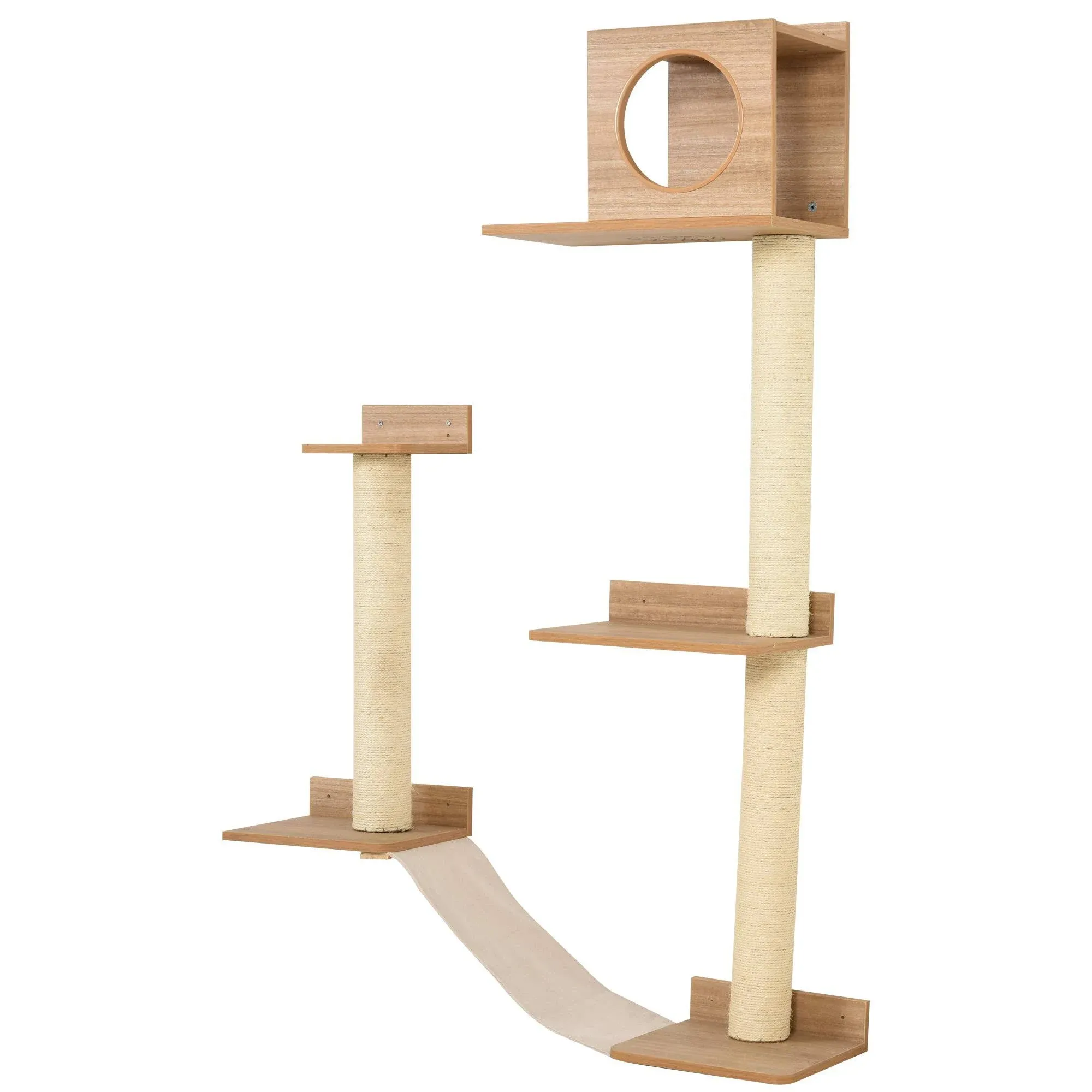 Wall-Mounted Multi-Level Cat Tree Activity Tower by PawHut™