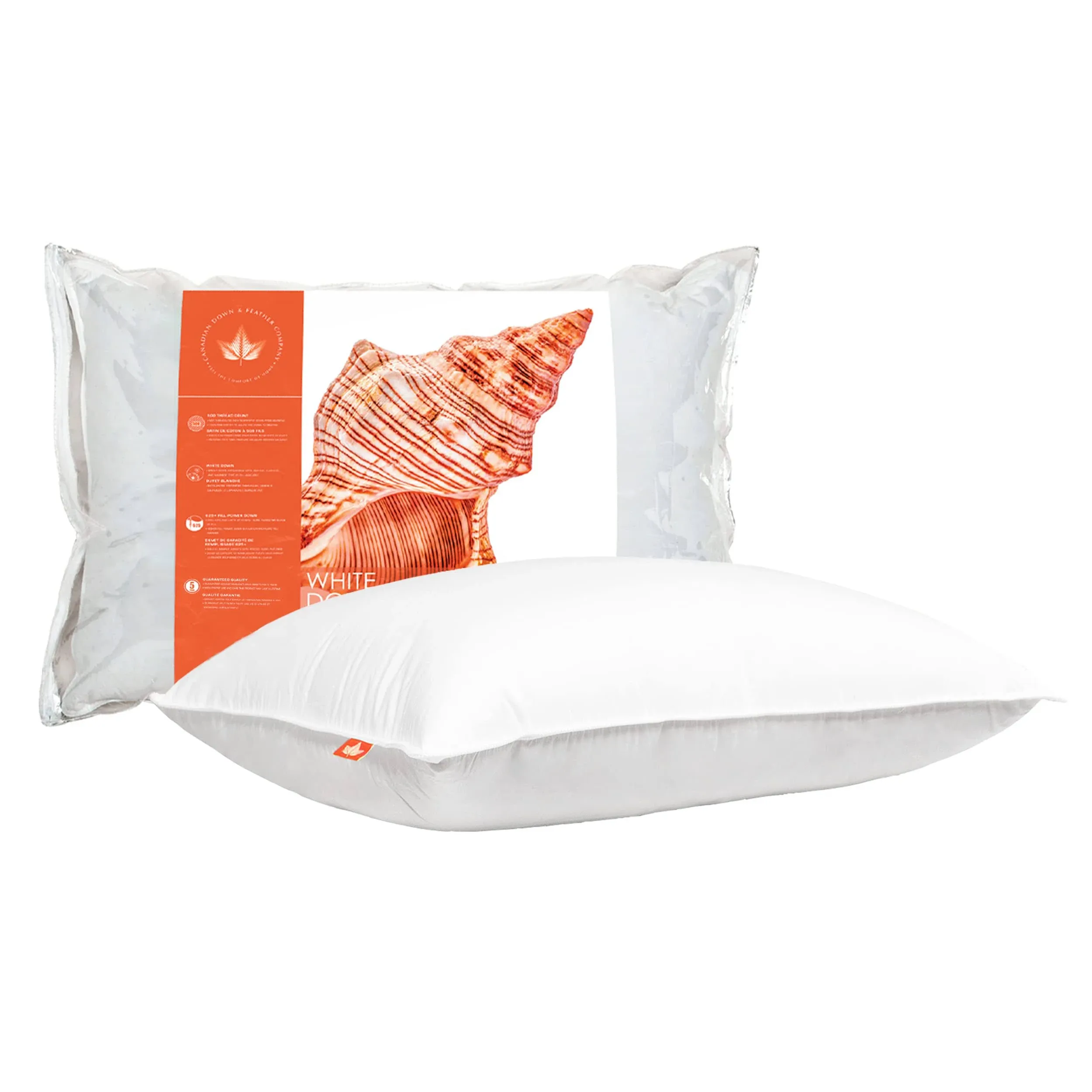 625 Loft White Down Pillow Firm Support