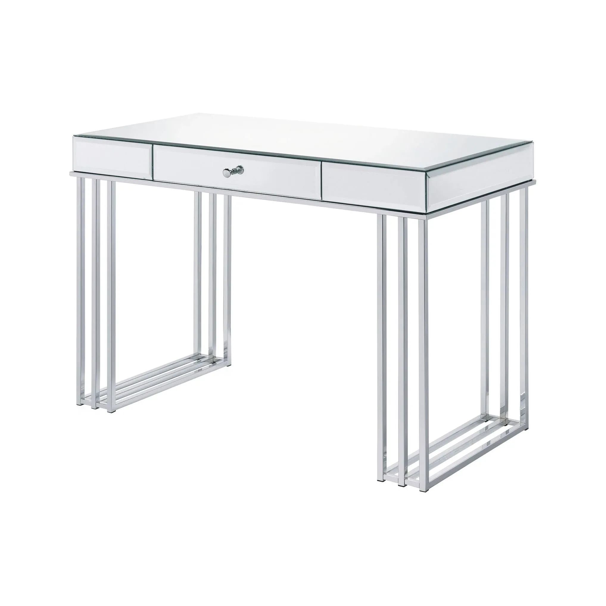 Acme Critter Writing Desk, Mirrored and Chrome Finish