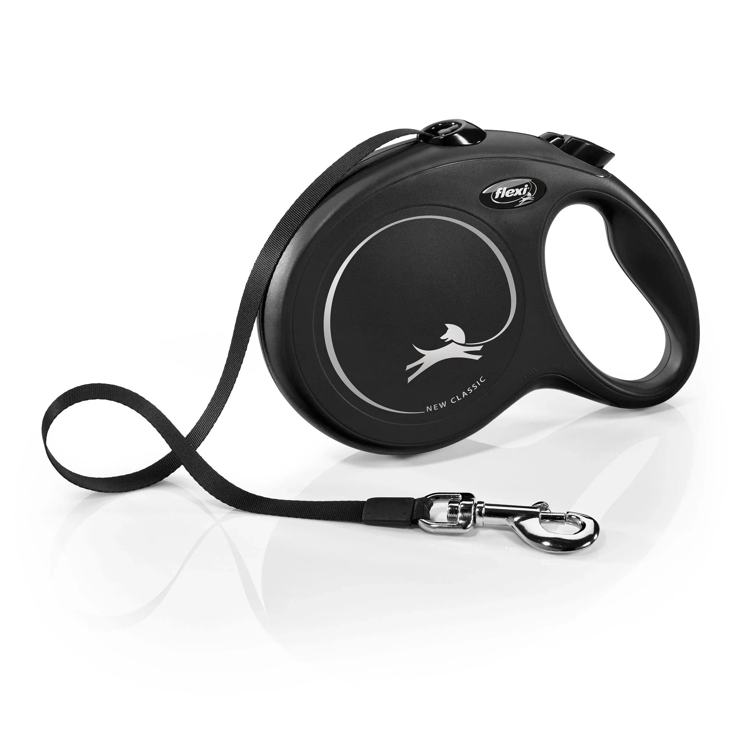 Flexi New Classic Large Retractable 26 ft Tape Leash, Black