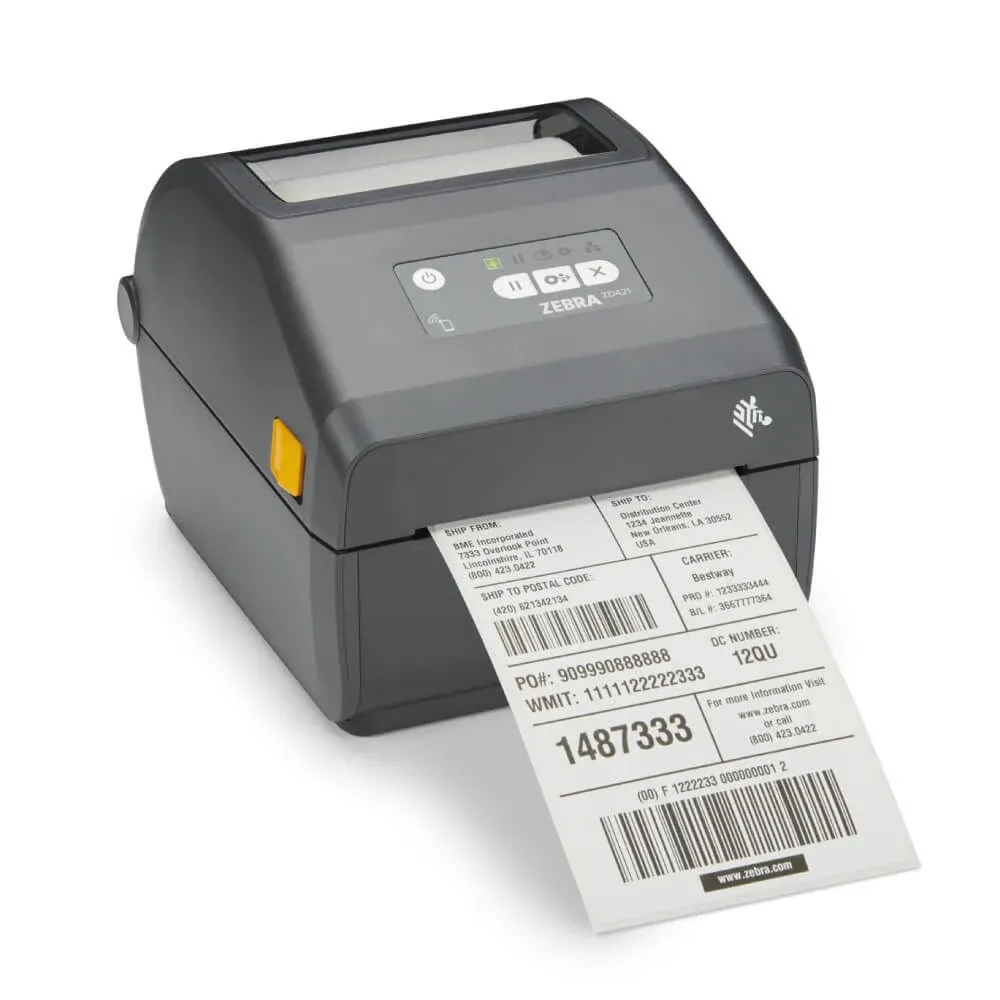 Zebra ZD4A043-C0EM00EZ ZD421c Cartridge TT Label Printer - 300dpi - USB and BT