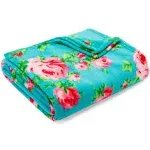 Betsey Johnson Bouquet Day Ultra Soft Plush Blanket, Full/Queen - Aqua